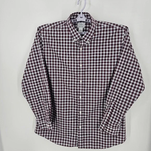 L.L. Bean Men's Red White Blue Button Down Shirt 100% Cotton Size XL - Picture 2 of 4